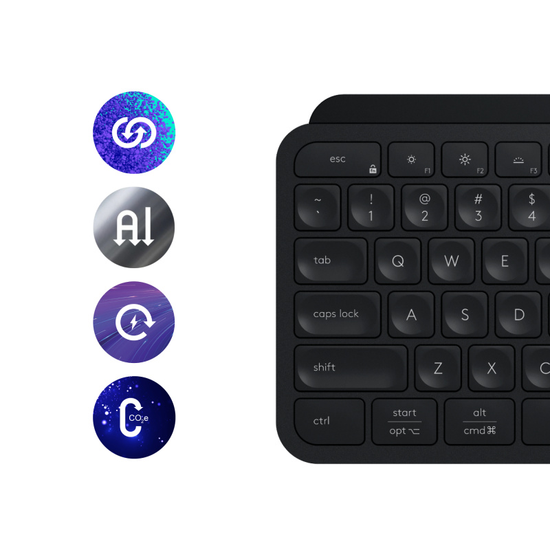 Logitech MX Keys S Combo clavier Souris incluse Bureau RF sans fil + Bluetooth AZERTY Belge Graphite