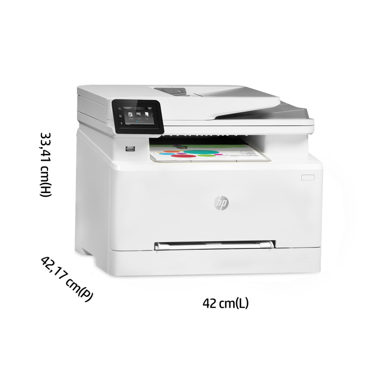 HP Color LaserJet Pro Imprimante multifonction M283fdw, Couleur, Imprimante pour Impression, copie, scan, fax, Impression USB en façade; Numérisation vers e-mail; Impression recto-verso; Chargeur automatique de documents déroulé de 50 feuilles