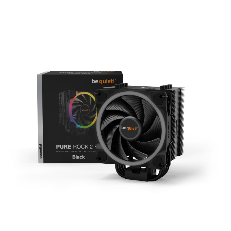 be quiet! Pure Rock 2 FX Black | Ventirad mono tour, noir, socket Intel et AMD, ARGB