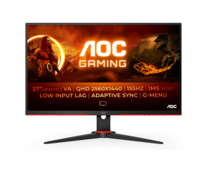 AOC G2 Q27G2E/BK écran plat de PC 68,6 cm (27") 2560 x 1440 pixels Quad HD Noir, Rouge