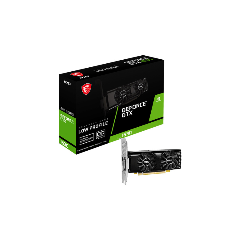 MSI GTX 1630 4GT LP OC NVIDIA GeForce GTX 1630 4 Go GDDR6