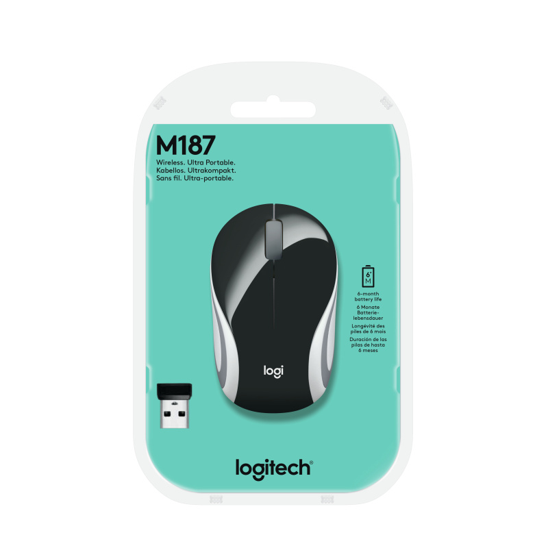 Logitech M187 souris Bureau Ambidextre RF sans fil Optique 1000 DPI