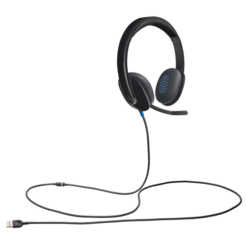 Logitech H540 USB Computer Headset Avec un son haute définition et des commandes sur l'oreillette