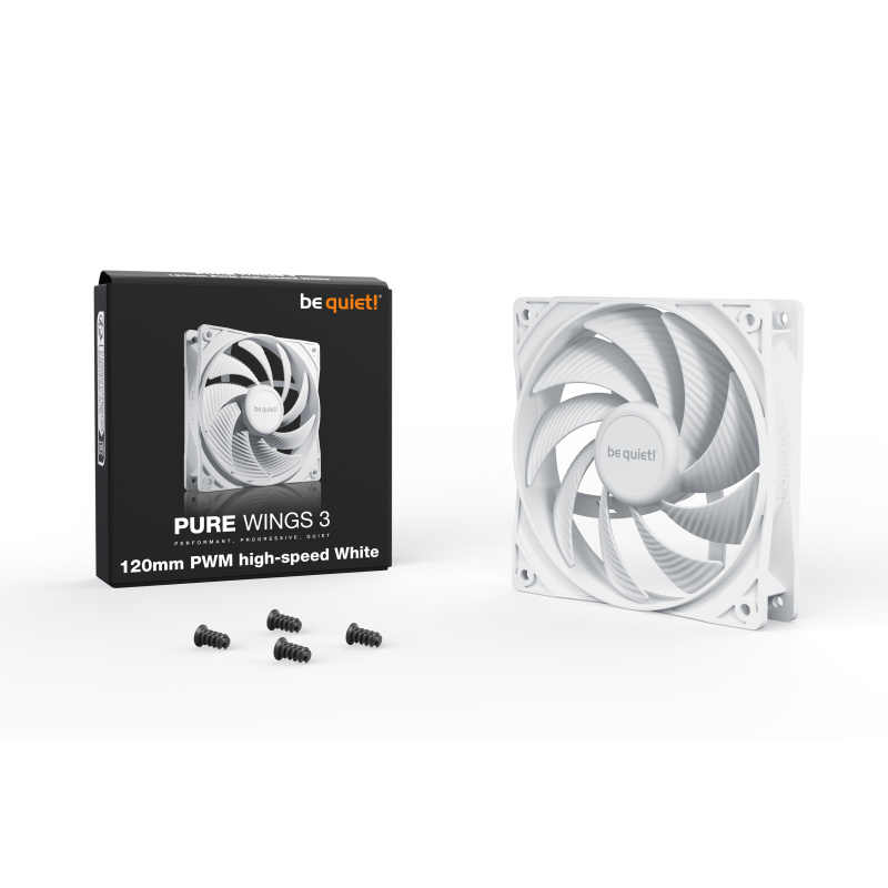 be quiet! Pure Wings 3 120mm PWM high-speed White Boitier PC Ventilateur 12 cm Blanc 1 pièce(s)