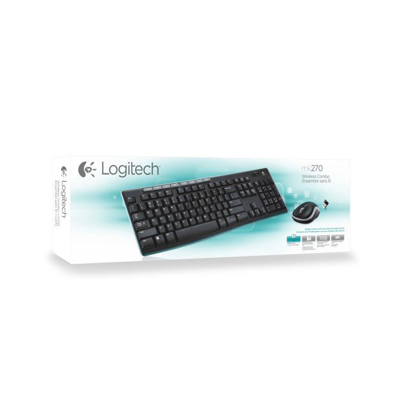 Logitech Wireless Combo MK270 clavier Souris incluse USB AZERTY Français Noir