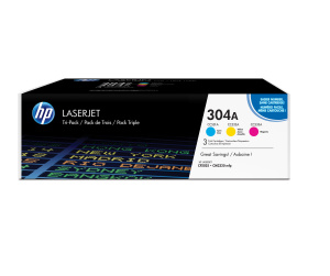 HP 304A pack de 3 toners LaserJet cyan/magenta/jaune authentiques