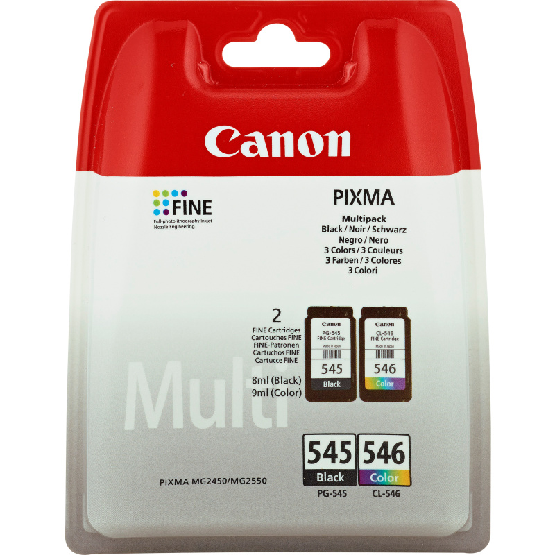 Canon Multipack de cartouches d'encre PG-545/CL-546 BK/C/M/Y