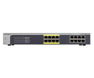 NETGEAR ProSafe Plus JGS516PE Géré L3 Gigabit Ethernet (10/100/1000) Connexion Ethernet, supportant l'alimentation via ce port (PoE) Noir