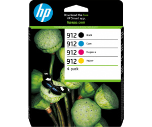 HP 912 Pack de 4 cartouches d'encre Noir/Cyan/Magenta/Jaune authentiques