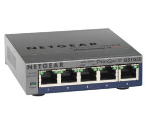 NETGEAR 5-Port ProSAFE Gigabit PoE Plus Géré L2 Gigabit Ethernet (10/100/1000) Connexion Ethernet, supportant l'alimentation via ce port (PoE) Gris