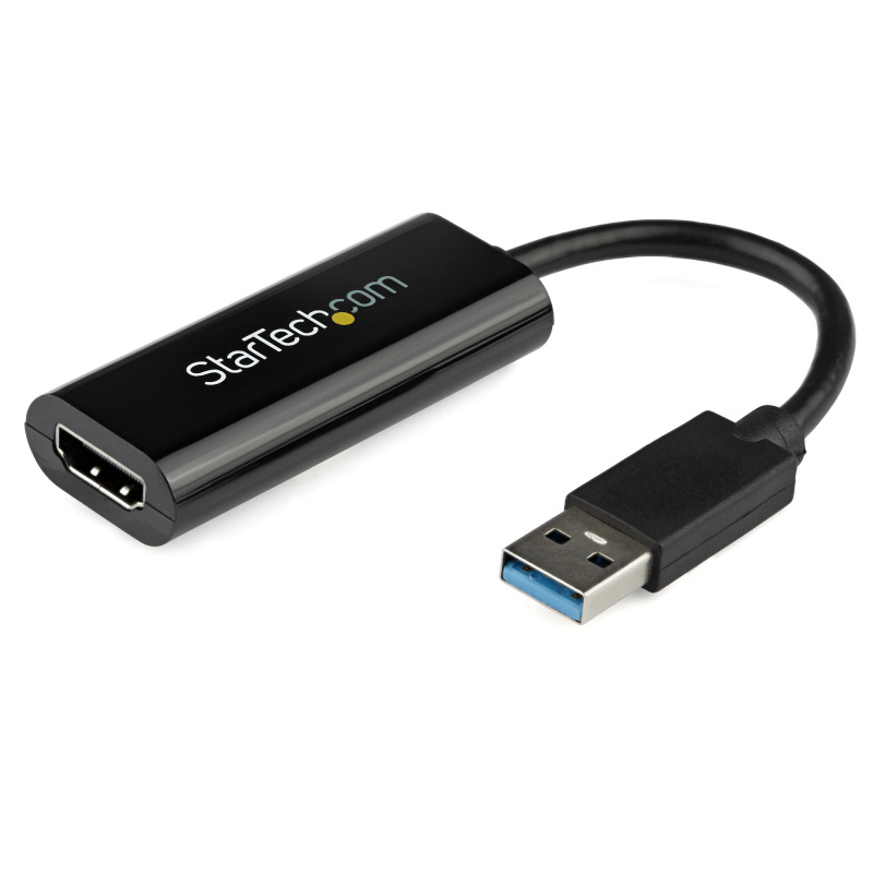 StarTech.com Adaptateur USB 3.0 vers HDMI - 1080p - Convertisseur d'Écran Slim/Compact USB Type-A vers HDMI pour Moniteur - Carte Vidéo et Graphique Externe - Noir - Windows Uniquement