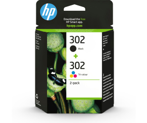 HP Pack de 2 cartouches d'encre noire/3 couleurs authentiques 302