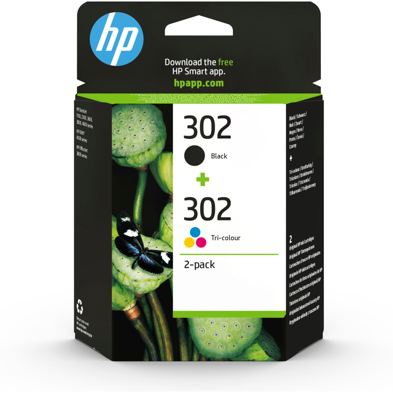 HP Pack de 2 cartouches d'encre noire/3 couleurs authentiques 302