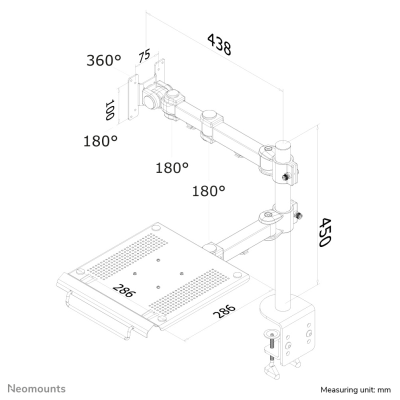 Neomounts support moniteur/ordinateur portable de bureau