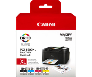 Canon Multipack de cartouches d'encre noire/cyan/magenta/jaune haut rendement PGI-1500XL