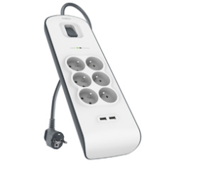 Belkin BSV604ca2m Blanc 6 sortie(s) CA 2 m