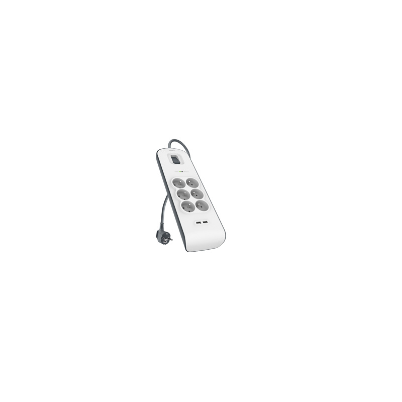 Belkin BSV604ca2m Blanc 6 sortie(s) CA 2 m