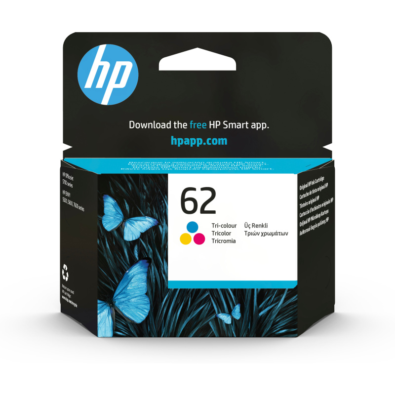 HP 62 cartouche d'encre trois couleurs authentique