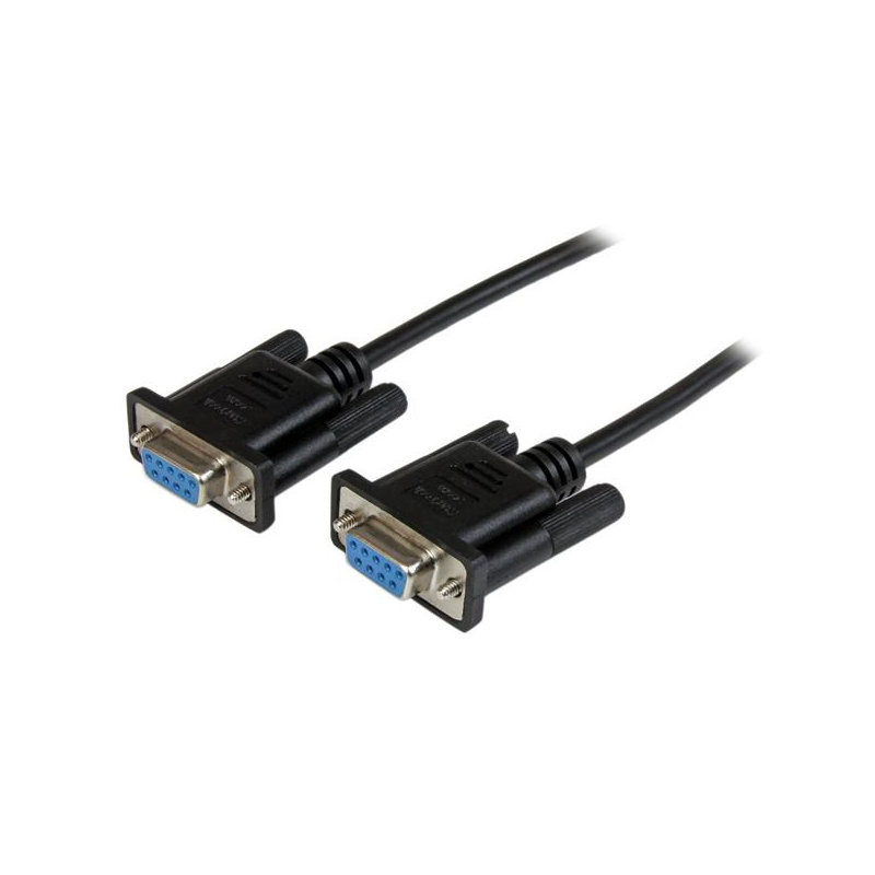 StarTech.com Câble null modem série DB9 RS232 de 2m - Cordon série DB9 vers DB9 - F/F - Noir