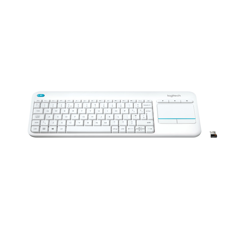 Logitech K400 Plus Tv clavier RF sans fil AZERTY Français Blanc