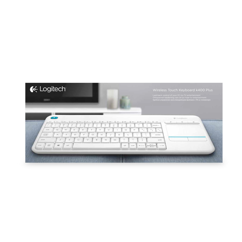 Logitech K400 Plus Tv clavier RF sans fil AZERTY Français Blanc