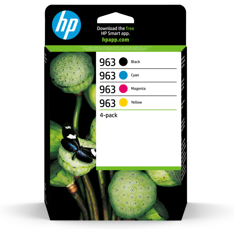 HP 963 Pack de 4 cartouches d'encre Noir/Cyan/Magenta/Jaune authentiques