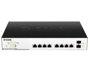 D-Link DGS-1100-10MP commutateur réseau Géré L2 Gigabit Ethernet (10/100/1000) Connexion Ethernet, supportant l'alimentation via ce port (PoE) 1U Noir