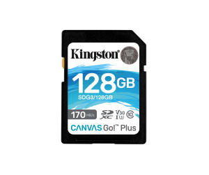 Kingston Technology Carte SDXC Canvas Go Plus 170R C10 UHS-I U3 V30 de 128 Go