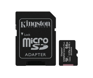 Kingston Technology Carte micSDXC Canvas Select Plus 100R A1 C10 de 64 Go + ADP