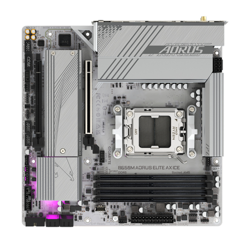 GIGABYTE B650M AORUS ELITE AX ICE carte mère AMD B650 Emplacement AM5 micro ATX