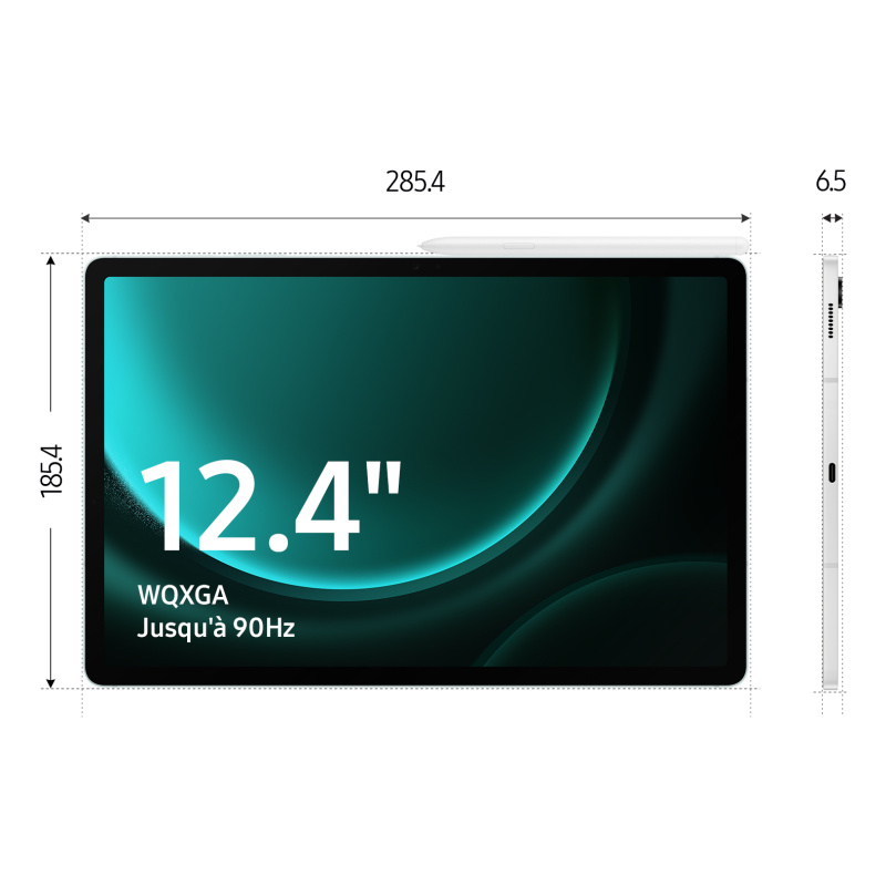 Samsung Galaxy Tab S9 FE+ S9 FE+ Samsung Exynos 256 Go 31,5 cm (12.4") 12 Go Wi-Fi 6 (802.11ax) Android 13 Gris