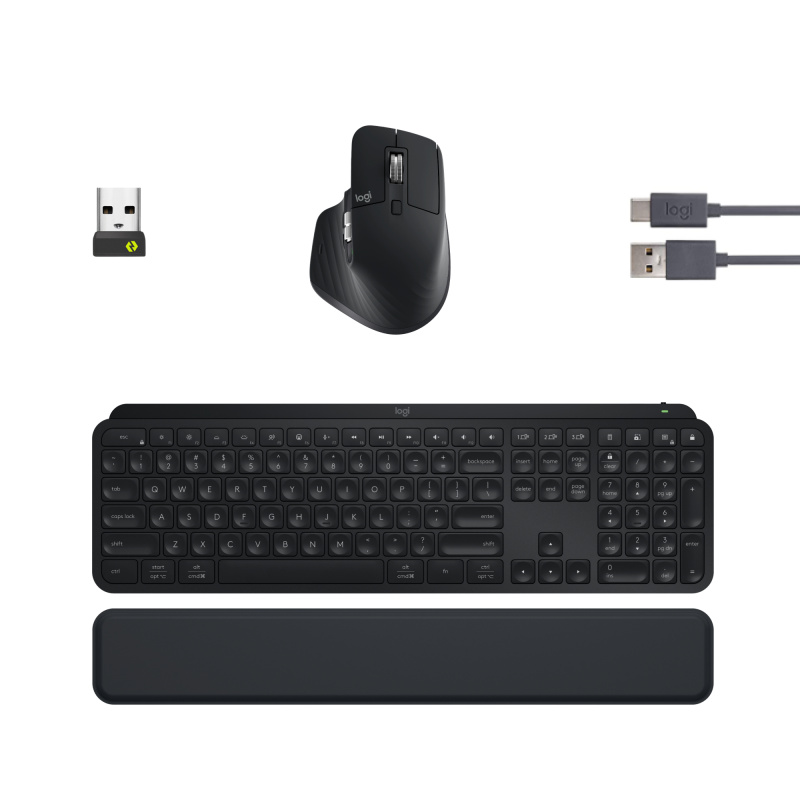 Logitech MX Keys S Combo clavier Souris incluse Bureau RF sans fil + Bluetooth AZERTY Belge Graphite