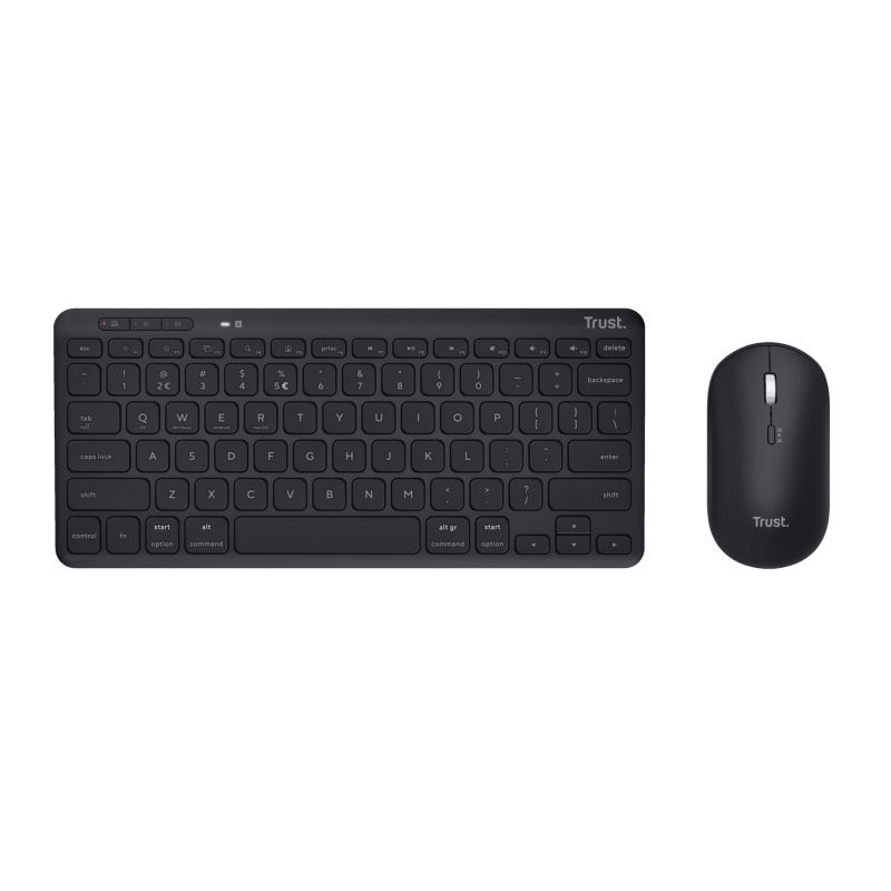 Trust Lyra clavier Souris incluse Bureau RF sans fil + Bluetooth AZERTY Français Noir