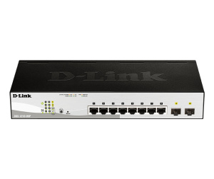 D-Link DGS-1210-08P commutateur réseau Géré L2/L3 Gigabit Ethernet (10/100/1000) Connexion Ethernet, supportant l'alimentation via ce port (PoE) Noir