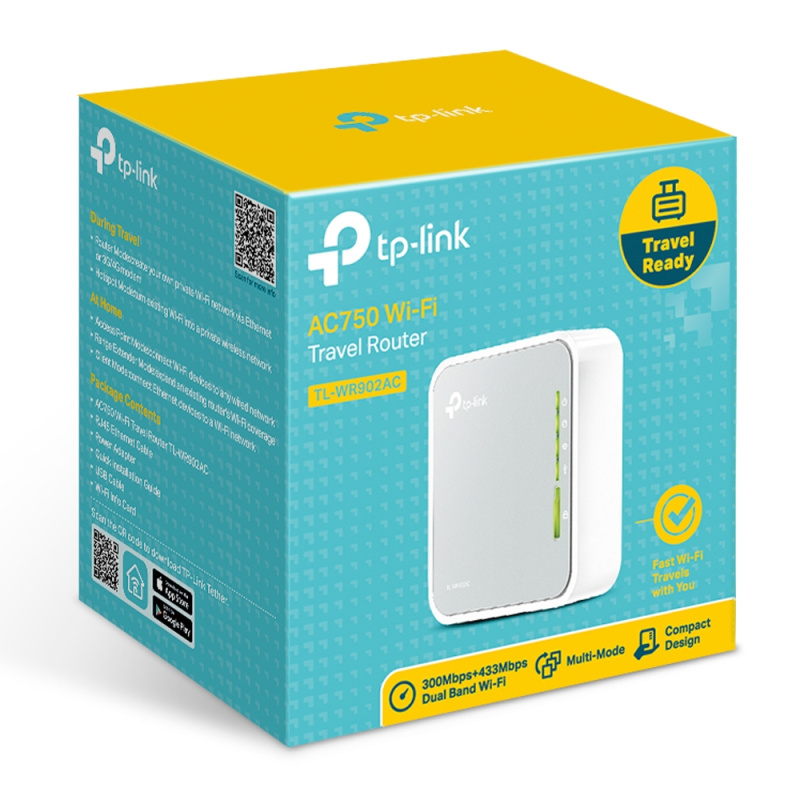 TP-Link TL-WR902AC routeur sans fil Fast Ethernet Bi-bande (2,4 GHz / 5 GHz) 4G Blanc