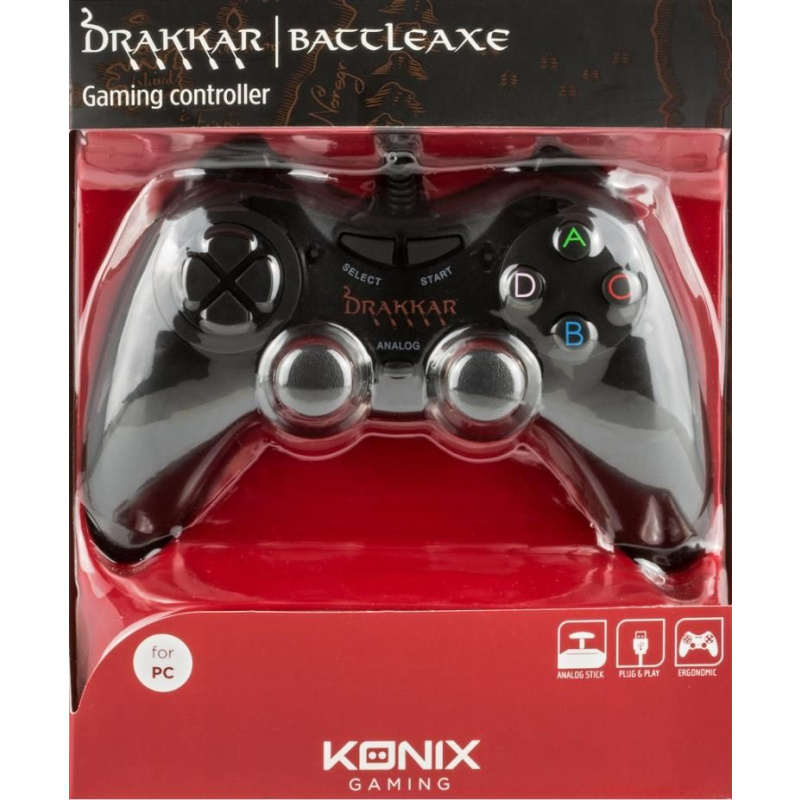 Konix Drakkar Battle Axe Noir USB Manette de jeu Analogique/Numérique PC