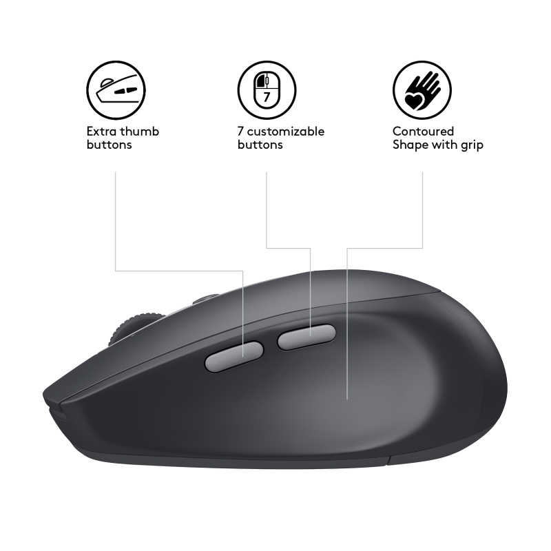 Logitech M590 Multi-Device Silent souris Bureau Droitier RF sans fil + Bluetooth Optique 1000 DPI