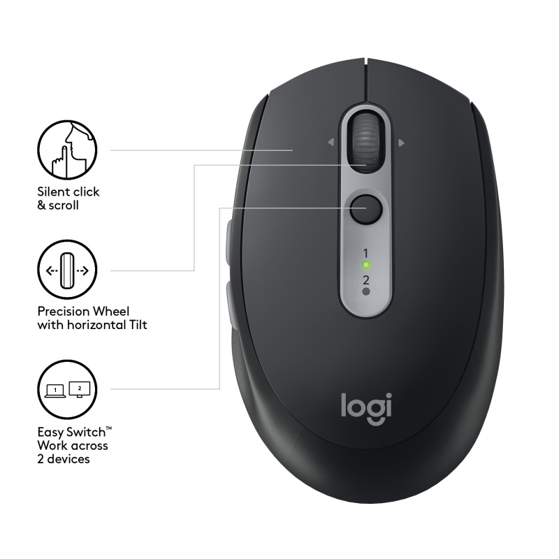 Logitech M590 Multi-Device Silent souris Bureau Droitier RF sans fil + Bluetooth Optique 1000 DPI