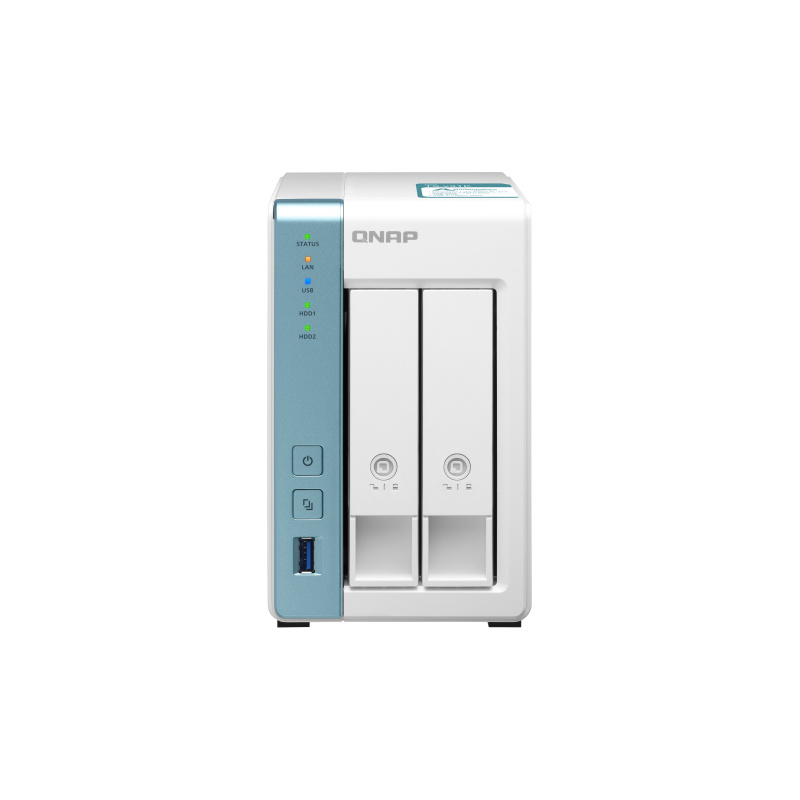 QNAP TS-231K serveur de stockage NAS Tower Ethernet/LAN Turquoise, Blanc Alpine AL-214