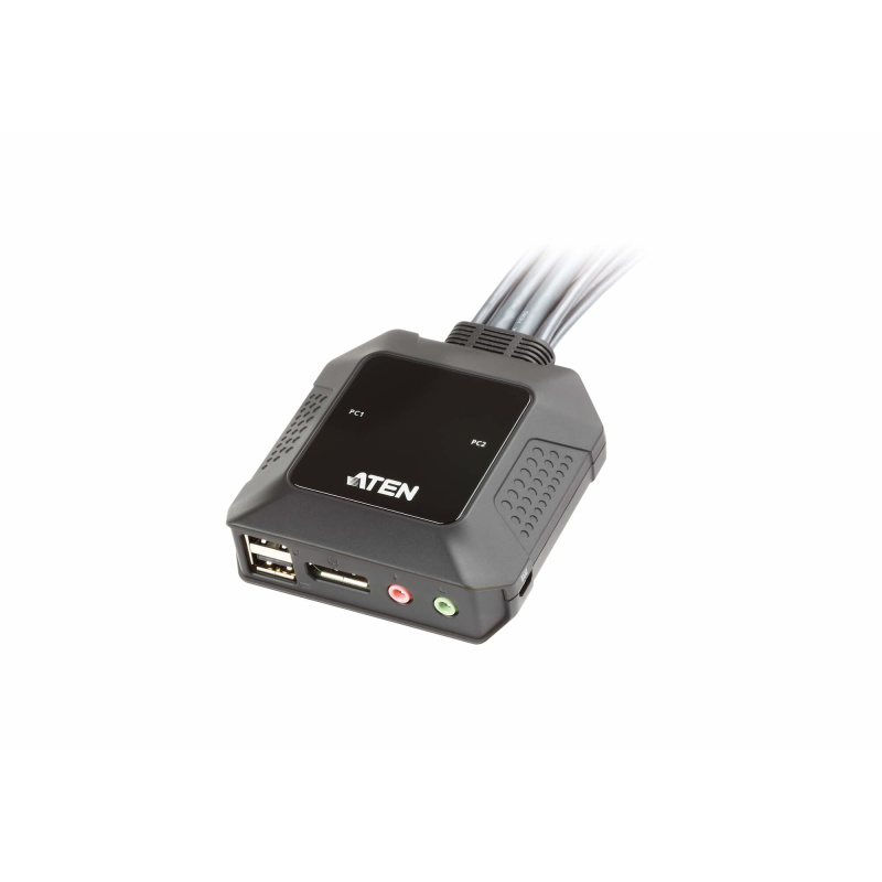 ATEN Commutateur KVM câble DisplayPort USB 2 ports avec sélecteur de port distant