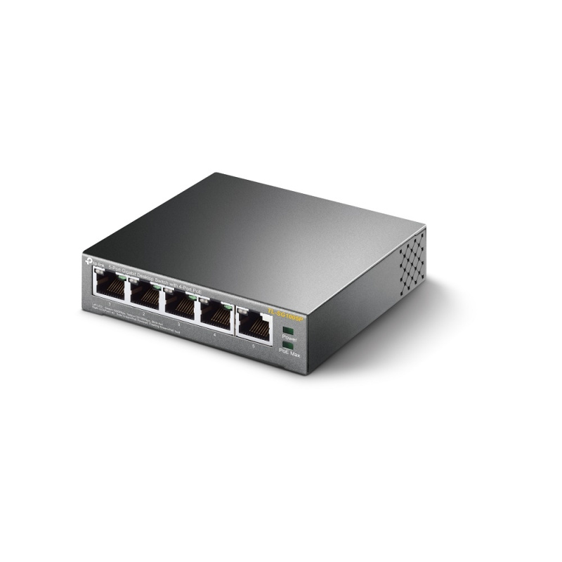 TP-Link TL-SG1005P Non-géré Gigabit Ethernet (10/100/1000) Connexion Ethernet, supportant l'alimentation via ce port (PoE) Noir