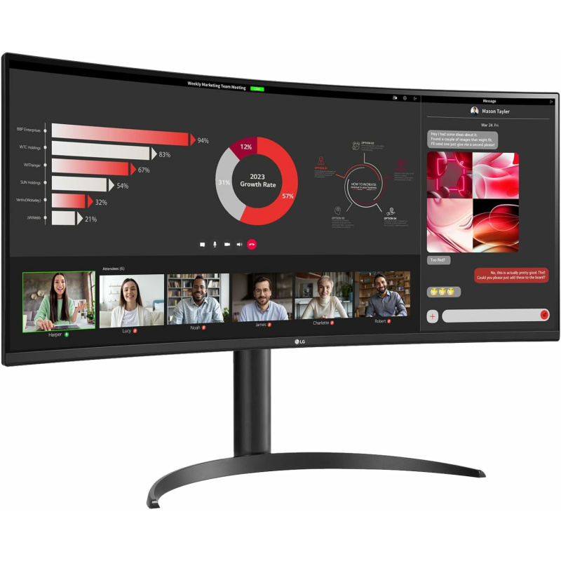 LG UW 34WR55QC-B.AEU écran plat de PC 86,4 cm (34") 3440 x 1440 pixels Wide Quad HD LED Noir