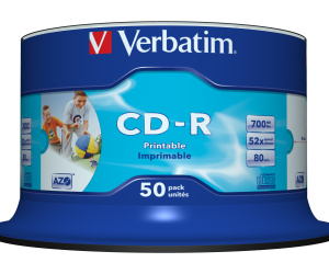 Verbatim CD-R AZO Wide Inkjet Printable no ID 700 Mo 50 pièce(s)