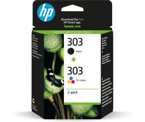 HP Pack de 2 cartouches authentiques d'encre noire/trois couleurs 303