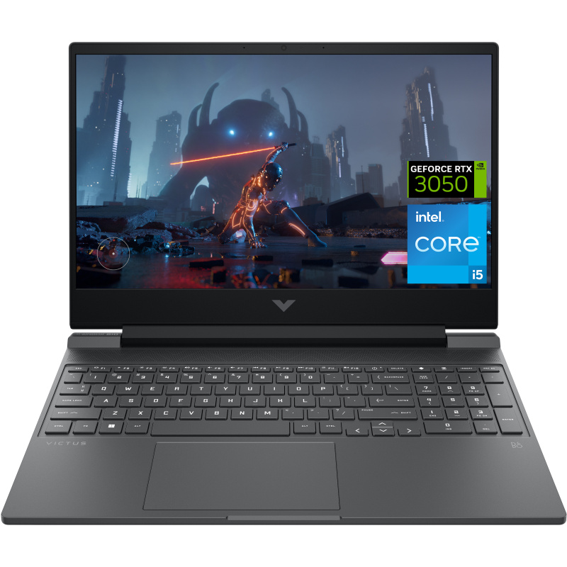 HP Victus Gaming 15-fa0026nf Intel® Core™ i5 i5-12450H Ordinateur portable 39,6 cm (15.6") Full HD 16 Go DDR4-SDRAM 512 Go SSD NVIDIA GeForce RTX 3050 Wi-Fi 6 (802.11ax) Windows 11 Home Noir