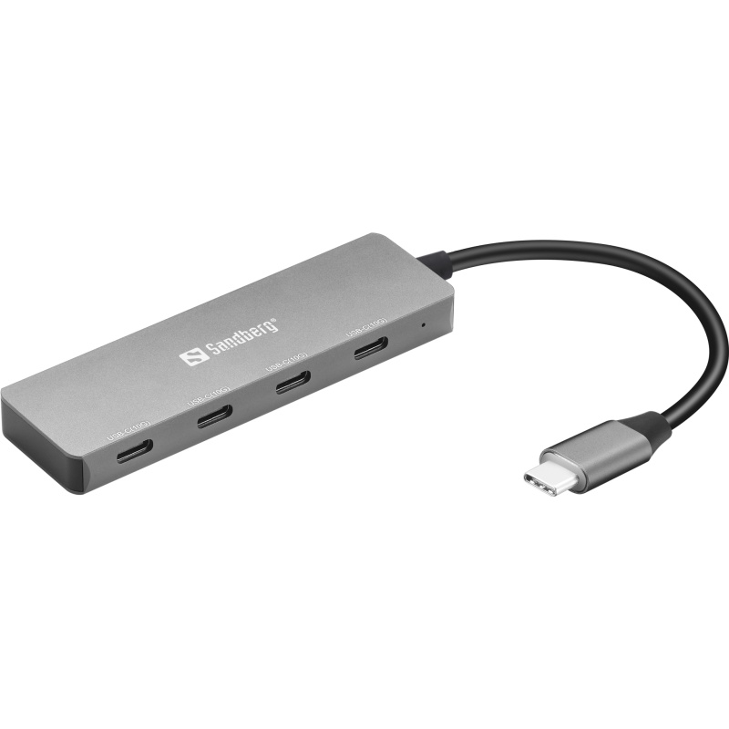 Sandberg 136-41 hub & concentrateur USB 3.2 Gen 1 (3.1 Gen 1) Type-C 10000 Mbit/s Gris