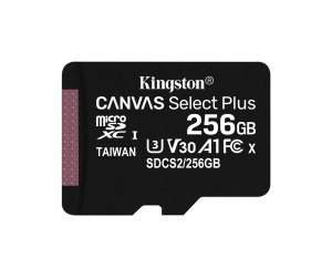 Kingston Technology Carte micSDXC Canvas Select Plus 100R A1 C10 de 256 Go sans ADP