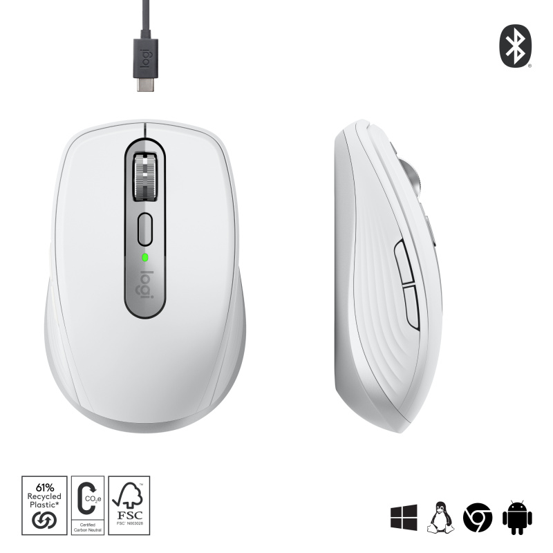 Logitech MX Anywhere 3S souris Bureau Droitier RF sans fil + Bluetooth Laser 8000 DPI