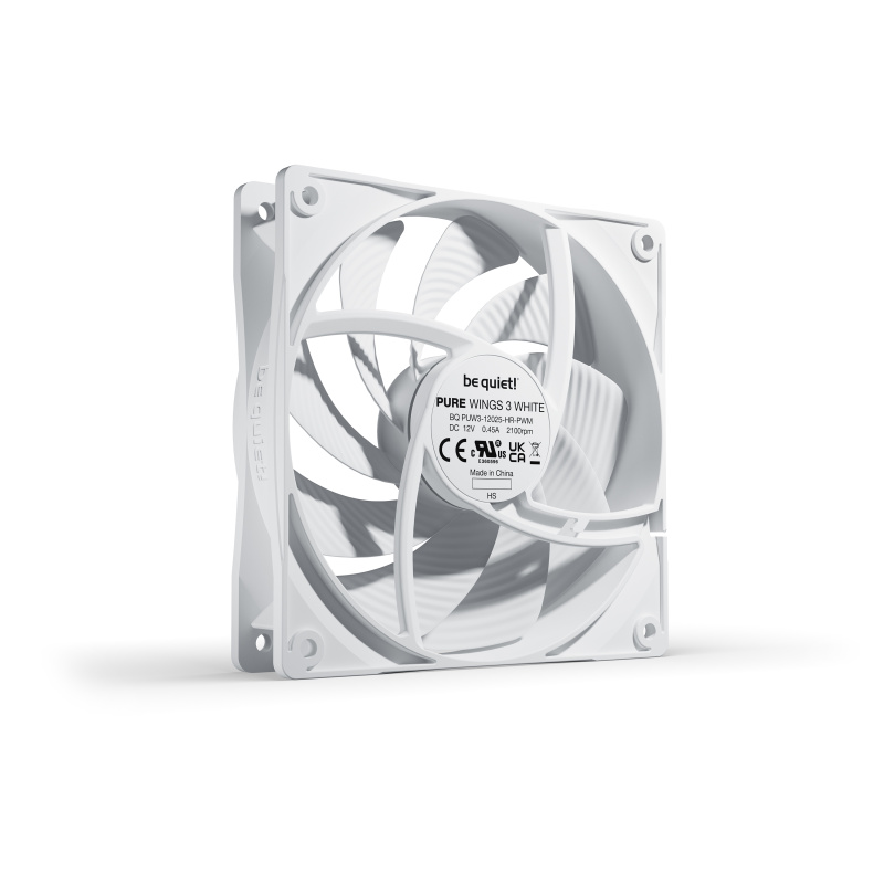 be quiet! Pure Wings 3 120mm PWM high-speed White Boitier PC Ventilateur 12 cm Blanc 1 pièce(s)