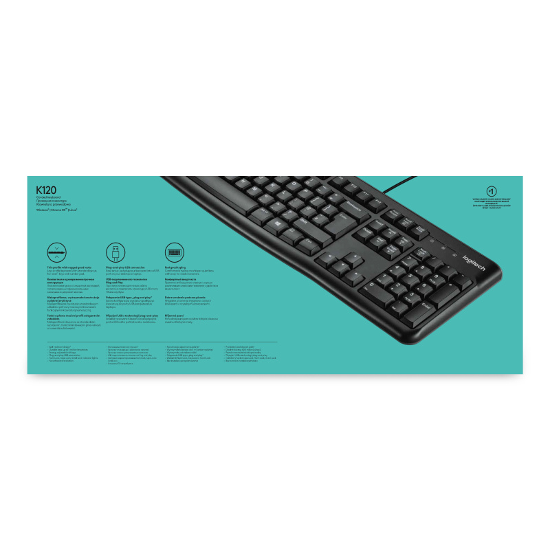 Logitech Keyboard K120 for Business clavier USB AZERTY Français Noir